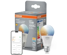 Osram SMART+ MATTER Tunable Baltas Classic A75 | E27 | 9.5 W | Tunable Baltas | Wi-Fi