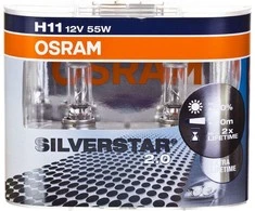 Osram lemputės Sidabrinis +100%, H4, 60/55W, DUO 64193NBS-HCB