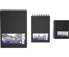Oxford Sketchbook SKETCHBOOK dviguba spiralė A4 50k 100g juoda 400152648 OXFORD