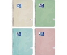 Oxford Žiedinis segtuvas A5/80K kvadratinis Touch Pastel (5 vnt.)