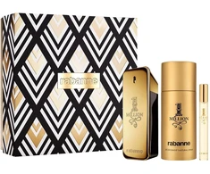 Paco Rabanne 1 Million rinkinys: tualetinis vanduo purškiklis 100 ml + dezodorantas purškiklis 150 ml + tualetinis vanduo purškiklis 10 ml