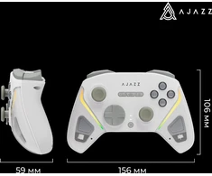 Pad Ajazz GP100 2.4G/BT/USB (jungiklis/PC/iOS/Android) RGB baltas