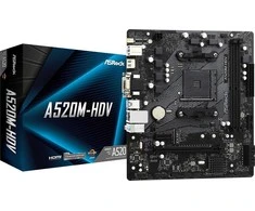 Pagrindinė plokštė ASROCK AMD A520 / SAM4 / MicroATX / 1xPCI-Express 3.0 1x / 1xPCI-Express 3.0 16x / 1xM.2 / Memory DDR4 / Atminties lizdai 2 / 1x15pin D-sub / 1xDVI / 1xHDMI / 2xAudio-In / 1xAudio-Out / 2xUSB 2.0 / 4xUSB 3.2 / 1xPS/2 / 1xRJ45