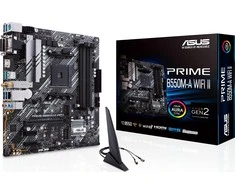 Pagrindinė plokštė Asus | PRIME B550M-A WIFI II | Procesorių šeima AMD | Procesoriaus lizdas AM4 | DDR4 DIMM | Atminties lizdai 4 | Palaikomos standžiojo disko sąsajos SATA, M.2 | SATA jungčių skaičius 4 | Lustų rinkinys AMD B550 | microATX