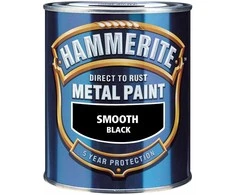 Metalo dažai HAMMERITE SMOOTH FINISH, blizgūs, juodos sp., 750 ml