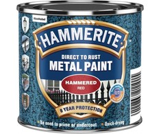 Metalo dažai HAMMERITE HAMMERED FINISH, raudonos sp., 750 ml