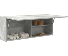 Sieninė vonios kambario spintelė, betono pilka, 100x25x40cm