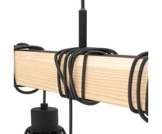 Pakabinamas šviestuvas EGLO TOWNSHEND 5 ILGAS STALAS 9L JUODA/MEDIENA FSC
