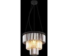 Globe Pakabinamas šviestuvas GLOBO NAXIS, 3xE27,40W,230V,metalinis,kristalai,juodos sp,ø40x120cm