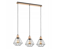 Pakabinamas šviestuvas Kastel 62326 pakabinama šviestuvas Alfa, pakabinamas 3x60W E27 juodas/medinis