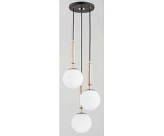 Alfa Volda Picolo Baltas pakabinamas šviestuvas, 3 šviesų pakabinamas šviestuvas juodas/auksinis 62202 Alfa