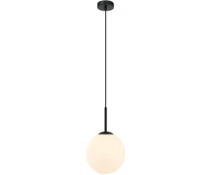 Italux pakabinamas šviestuvas Deore PND-5578-1S-BK Italux metalinis stiklas juodai baltas