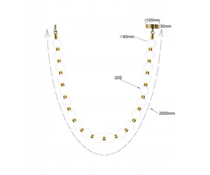 Pakabinamas šviestuvas Lampa wisząca Light Prestige Dorado Rope 2m 16W LED CCT 3000K/4000K/6000K 944lm/899lm/931lm auksinė (LIGHTLP002/2MCCT)