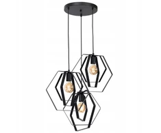 Pakabinamas šviestuvas Luminex Hexagon 1437 pakabinama lempa, kabanti, 3x60W E27, juoda