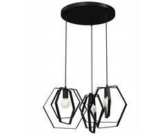 Pakabinamas šviestuvas Luminex Hexagon 1437 pakabinama lempa, kabanti, 3x60W E27, juoda