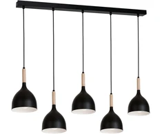 Pakabinamas šviestuvas Luminex Noak Wood 1877 Juodas 5 taškų kabantis šviestuvas
