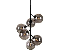 Pakabinamas šviestuvas Markslojd Šiuolaikinė pakabinama LEMPA CALLISTO 108108 Markslojd metalinis gaubtas loft stiliaus PAKABINAMA stikliniai rutuliai juodi dūminiai