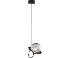 Orno OTRIS 1P, pakabinamas šviestuvas, G9 LED, maks. 12 W, metalinis, juodas/nikelio, stiklinis gaubtas