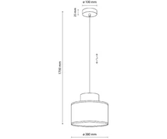 Pakabinamas šviestuvas Lampa wisząca TK Lighting Zwisająca lampa Duo 3256 tuba su naturalnej juty žalia