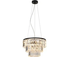 Pakabinamas šviestuvas Lampa wisząca Zumaline TIFANNY glamour juoda (P17127-4 TIFANNY LAMPA WISZĄCA)