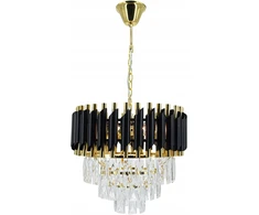 Pakabinamas šviestuvas Lampa wisząca Zumaline Elem Toledo 6260/4 TR BL lampa wisząca zwis 4x40W E14 auksinė/transparentna/juoda