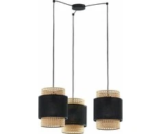Tk Lighting Boho pakabinamas šviestuvas 6549 pakabinamas šviestuvas 3x15W E27 juodas / smėlio spalvos