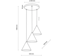 Pakabinamas šviestuvas Tkkrywult Lampa wisząca CONO Baltas 10012 TK Lighting