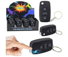 Lean Toys Automobilio raktų pakabukas su LED žibintuvėliu ir elektros šoku