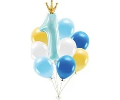Party Deco PAL Rinkinys balonów Roczek mėlyna 9szt