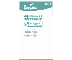 Pampers Aqua Soft Touch Servetėlės Kūdikiams, 18 Pakuotė, 864 Servetėlės