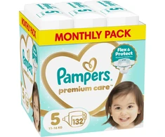 Pampers Pampersy Premium Care 5, 11-16 kg, 132 vnt.