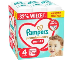Pampers Premium Care Sauskelnės-Kelnaitės, 4 Dydžio, 124 vnt.
