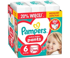Pampers Active Baby Pants Sauskelnės, 6 Dydis, 144 vnt.