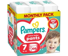 Pampers sauskelnės Active Baby 7 15+ kg 108 vnt.