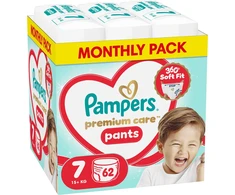 „Pampers Premium Care“ sauskelnės 7, 15+ kg, 62 vnt.