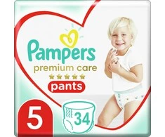 Sauskelnės-Kelnaitės PAMPERS Premium Care Pants, Value Pack, 5 dydis (12-17kg), 34 vnt.