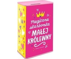 Pan Dragon SKARBONKA METALOWA DLA DZIEWCZYNKI MAŁA KRÓLEWNA PREZENT RÓŻOWA 16X9CM