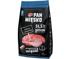 PAN MIĘSKO Veršiena su putpeliu L šuniukas - sausas šunų maistas - 20kg