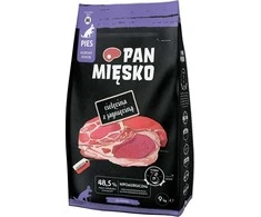 PAN MIĘSKO Veršiena su ėriena Senior Crunchy M - Sausas šunų maistas - 9kg