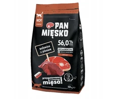 Pan Miesko Vyr. Mėsiška sausa katės maistas Jautiena su elniu (suaugusiam) traškūs M 10kg