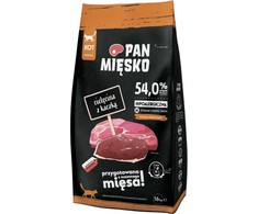 Pan Miesko Keptuvės mėsa Maistas dešrelės katei Veršienos su antienos traškučiai (suaugusiesiems) M 1,6kg
