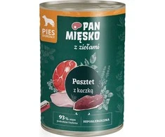 PAN MIĘSKO su žolelėmis antiena paštetas - šlapias šunų maistas - 400g