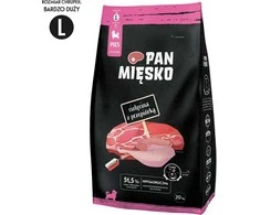PAN MIĘSKO Veršiena su putpeliu L šuniukas - sausas šunų maistas - 20kg