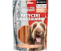 Šunų Priedas - PAN MIĘSKO Mėsos Lazdelės Su Jautiena Ir Lašiša Hipoalerginės 100g
