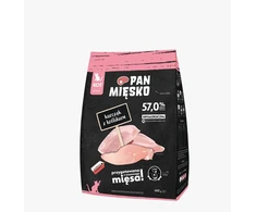 PAN MIĘSKO vištiena with rabbit XS – sausas kačių maistas – 400g