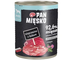 PAN MIĘSKO Pork su šerniena - wet dog food - 800g