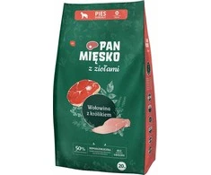 PAN MIĘSKO su žolelėmis jautiena su triušiu M - sausas šunų maistas - 20kg