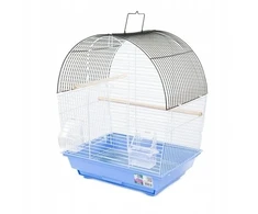 Panama Pet Paukščių narvelis, apvali mėlyna spalva, juoda ir mėlyna viela, matmenys 36 x 28,8 x 46 cm