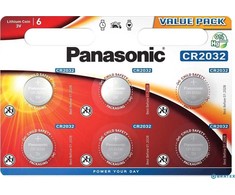 Panasonic ličio maitinimo CR2032 baterijos, 6 vnt.