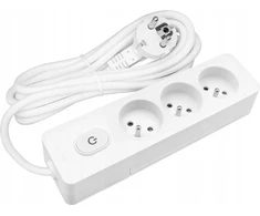 Panasonic nešiojamas 3 krypčių ilgintuvas su įžeminimu, jungikliu ir kontaktinėmis sklendėmis, kabelis 1,0 mm2, 1,5 m/G3FA11B